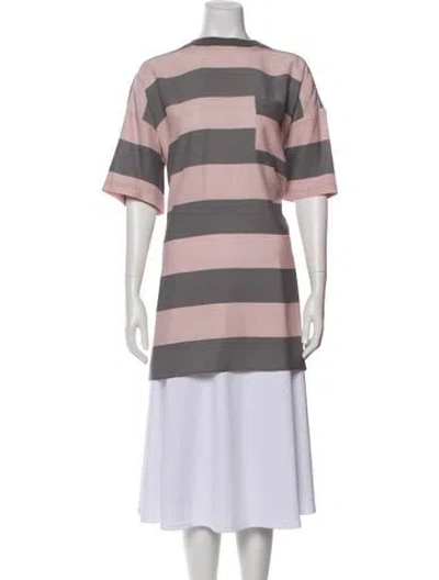 Pre-owned 6397 Striped Crew Neck T-shirt In Multi