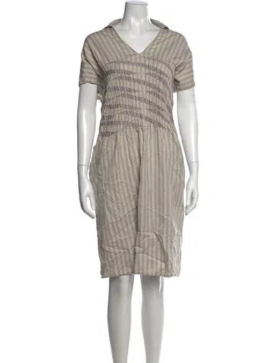 Pre-owned 6397 Striped Knee-length Dress In Neutrals