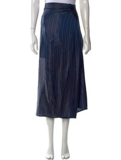 Pre-owned 6397 Striped Long Skirt In Blue
