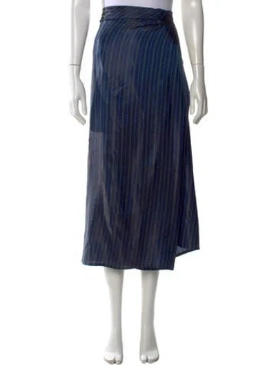 Pre-owned 6397 Striped Long Skirt In Blue