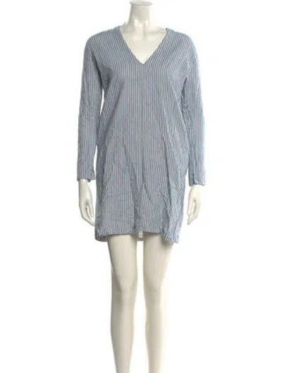 Pre-owned 6397 Striped Mini Dress In Blue