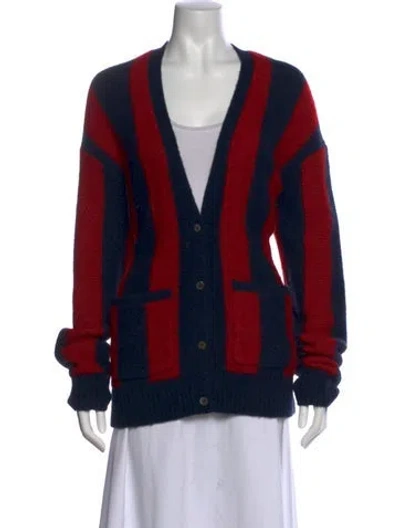 Pre-owned 6397 Striped V-neck Sweater In Multi