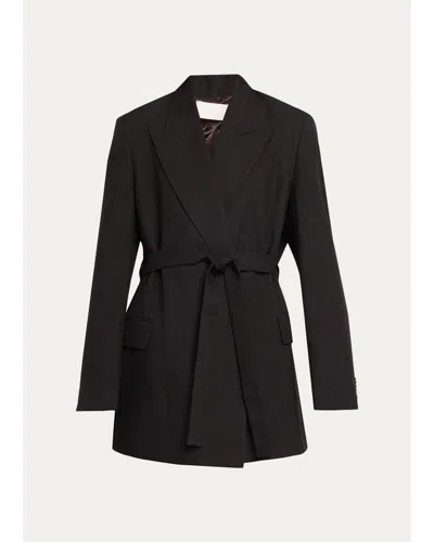 6397 Tailored Robe Blazer In Black