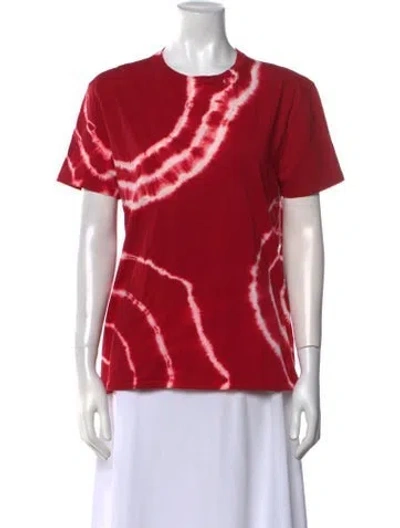 Pre-owned 6397 Tie-dye Print Crew Neck T-shirt In Red