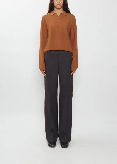 6397 Triple Stitch Wool Trouser In Gray