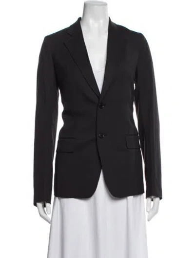 Pre-owned 6397 Virgin Wool Blazer In Black
