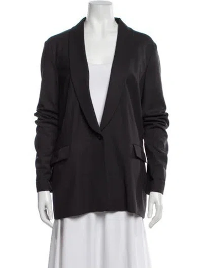 Pre-owned 6397 Virgin Wool Blazer In Gray