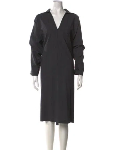 Pre-owned 6397 Virgin Wool Midi Length Dress W/ Tags In Gray