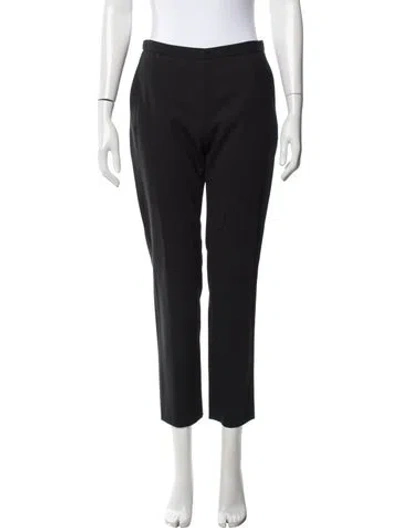 Pre-owned 6397 Virgin Wool Straight Leg Pants In Black