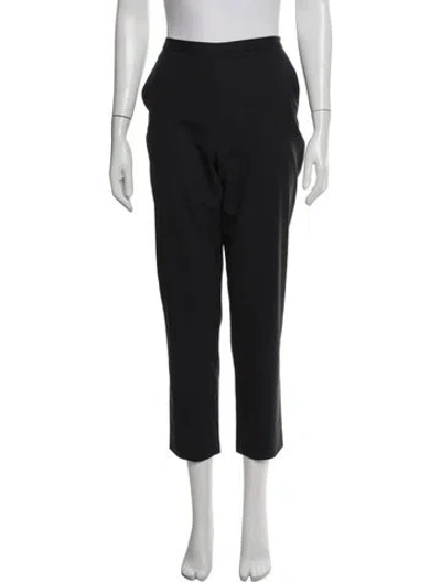 Pre-owned 6397 Virgin Wool Straight Leg Pants In Black