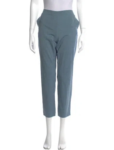 Pre-owned 6397 Virgin Wool Straight Leg Pants In Blue