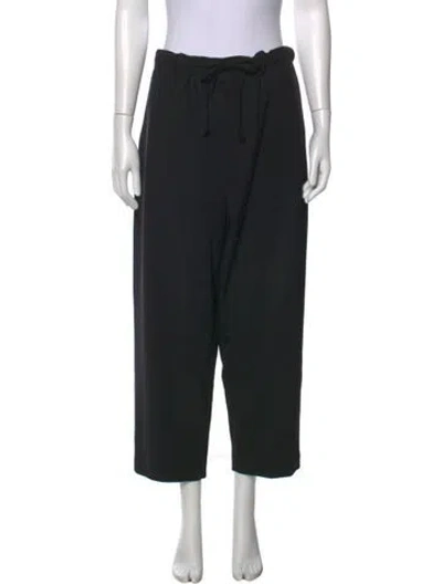 Pre-owned 6397 Virgin Wool Wide Leg Pants In Black