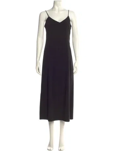 Pre-owned 6397 V-neck Knee-length Dress In Black