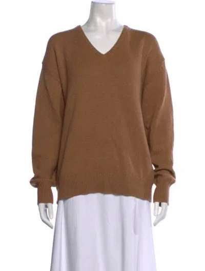 Pre-owned 6397 V-neck Sweater In Brown