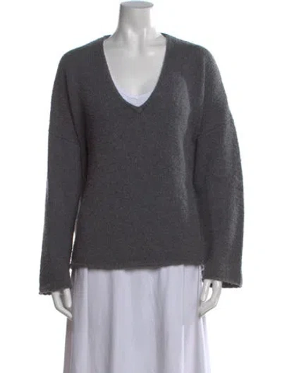 Pre-owned 6397 V-neck Sweater In Gray