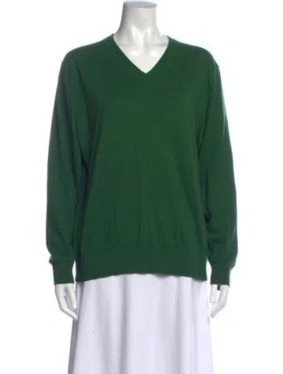 Pre-owned 6397 V-neck Sweater In Green