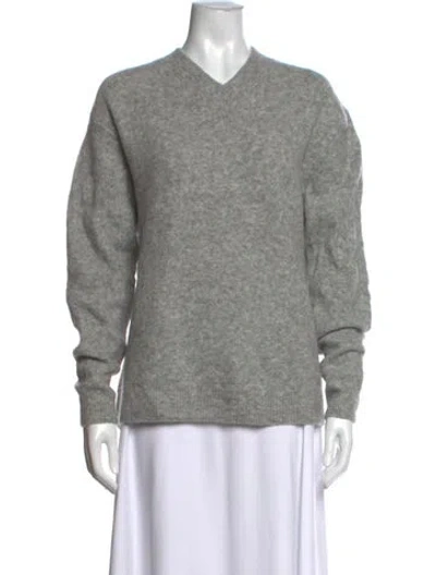 Pre-owned 6397 V-neck Sweater In Grey