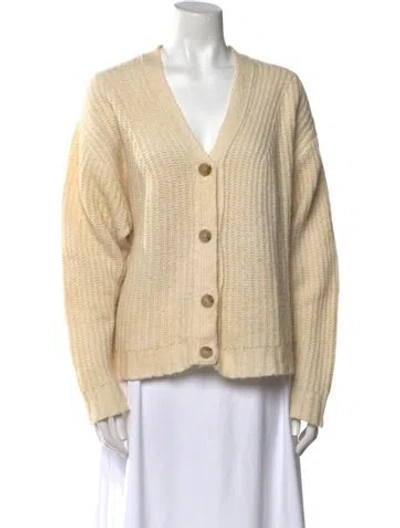 Pre-owned 6397 V-neck Sweater In Neutral
