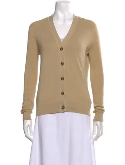 Pre-owned 6397 V-neck Sweater In Neutral