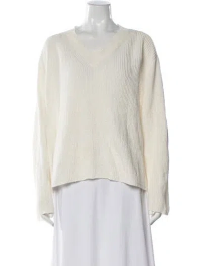 Pre-owned 6397 V-neck Sweater In Neutral