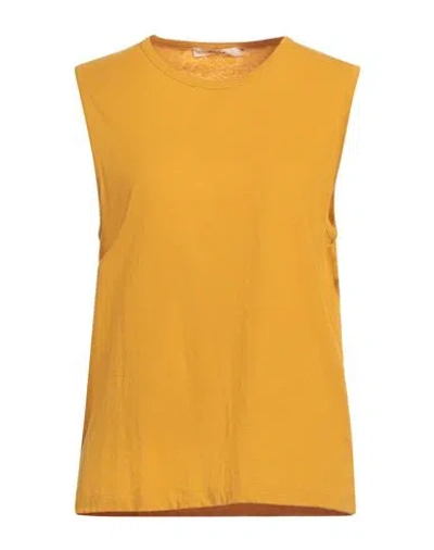 6397 Woman T-shirt Marigold Size L Cotton, Linen In Yellow