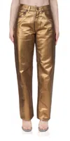 6397 Coated Pitched Baggy Jean Copper In Animal Print