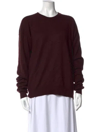 Pre-owned 6397 Wool Crew Neck Sweater In Burgundy
