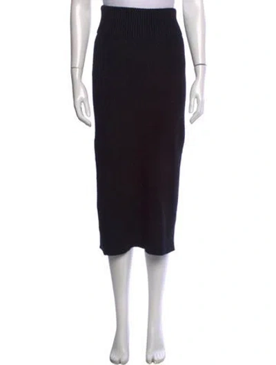 Pre-owned 6397 Wool Midi Length Skirt In Black