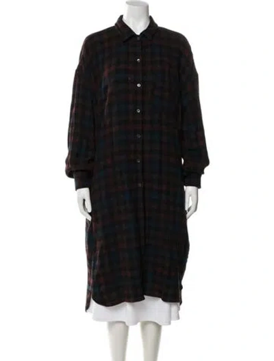 Pre-owned 6397 Wool Plaid Print Denim Jacket In Multi