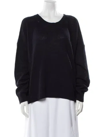 Pre-owned 6397 Wool Scoop Neck Sweater W/ Tags In Blue