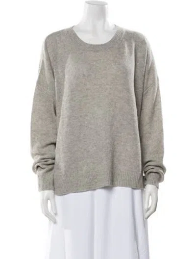 Pre-owned 6397 Wool Scoop Neck Sweater W/ Tags In Gray