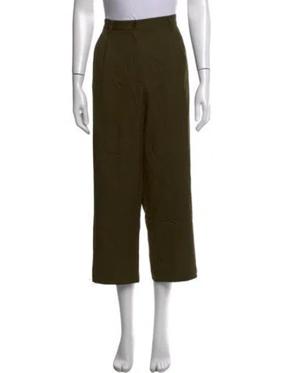 Pre-owned 6397 Wool Straight Leg Pants In Green