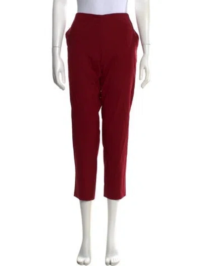 Pre-owned 6397 Wool Straight Leg Pants In Red
