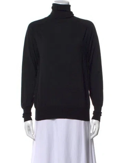 Pre-owned 6397 Wool Turtleneck Sweater In Black