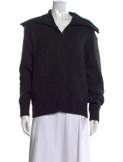 Pre-owned 6397 Wool Tweed Pattern Sweater In Black