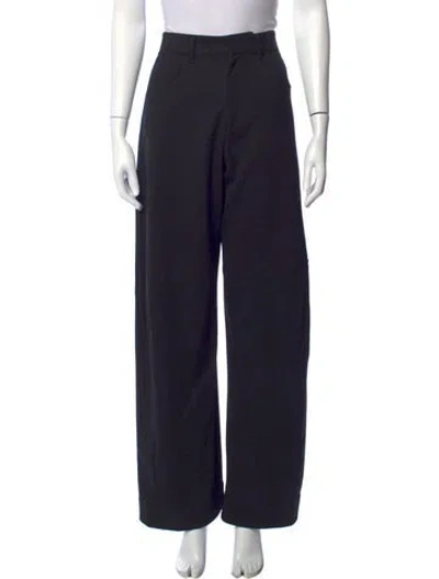 Pre-owned 6397 Wool Wide Leg Pants In Black