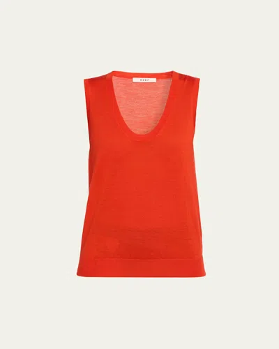 6397 Wool-cashmere Scoop-neck Vest In Orange Red