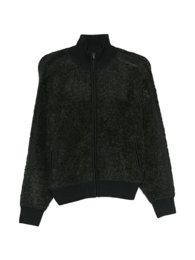 6397 Zip Shoulder Panel Sweater In Green