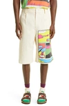 The Elder Statesman Virot Ripple Pleat Front Cotton Corduroy Shorts In Ivory