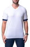Maceoo Vivaldi Solid Game White V-neck T-shirt In White