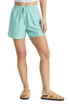 Brixton Sidney Colorblock Stripe Organic Cotton Shorts In Leprechaun