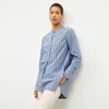 M.m.lafleur The Nichols Shirt - Poplin Stripe In Blue / White