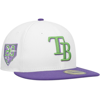 New Era White Tampa Bay Rays  Side Patch 59fifty Fitted Hat