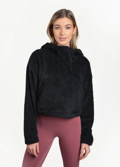 Lole Yanali Fleece Cropped Hoodie In Black