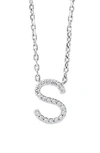 Effy Sterling Silver Pavé Diamond Initial Pendant Necklace In White-s
