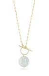 Sphera Milano Sterling Silver & Mother Of Pearl Pendant Necklace In Gold