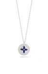 Sphera Milano Pavé Cubic Zirconia Round Pendant Necklace In Silver