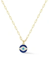 Sphera Milano Sterling Silver & Cz Evil Eye Pendant Necklace In Gold