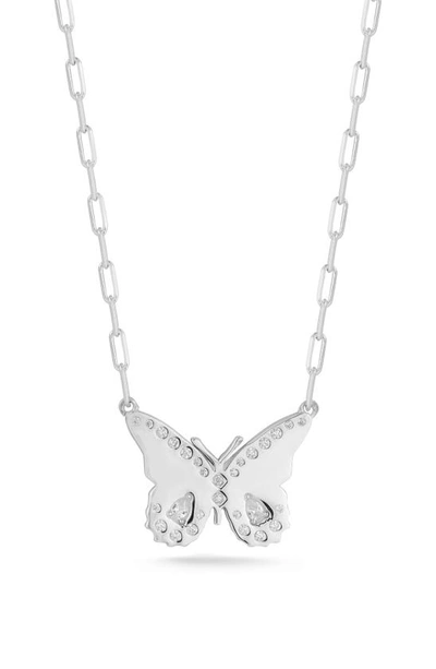 SPHERA MILANO STERLING SILVER & CZ BUTTERFLY PENDANT NECKLACE