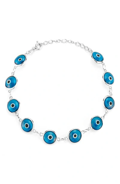 Sphera Milano Silver Cz Evil Eye Bracelet